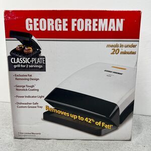George Foreman Healthy Cooking Champ Grill GR0038W White New